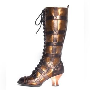 Hades footwear DOME copper gothic goth steampunk victorian vegan boots 9